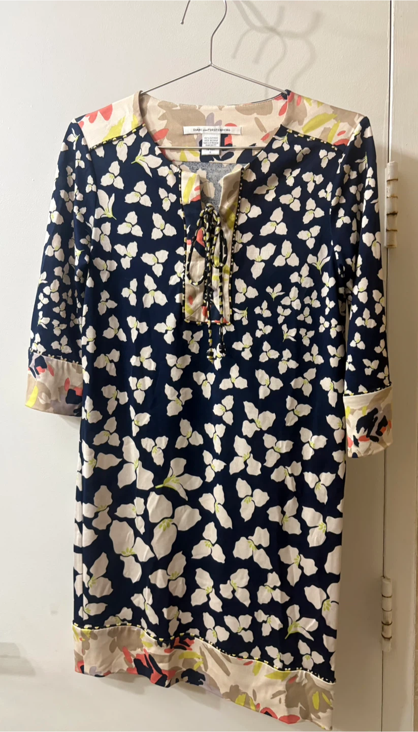 DIANE VON FURSTENBERG Tunic Dress  100% Silk 4