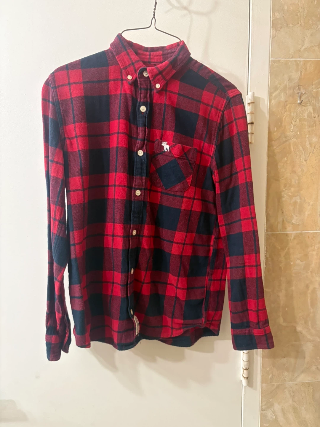 NWoT abercrombie kids Boys Flannel Plaid Shirt Sz 15/16