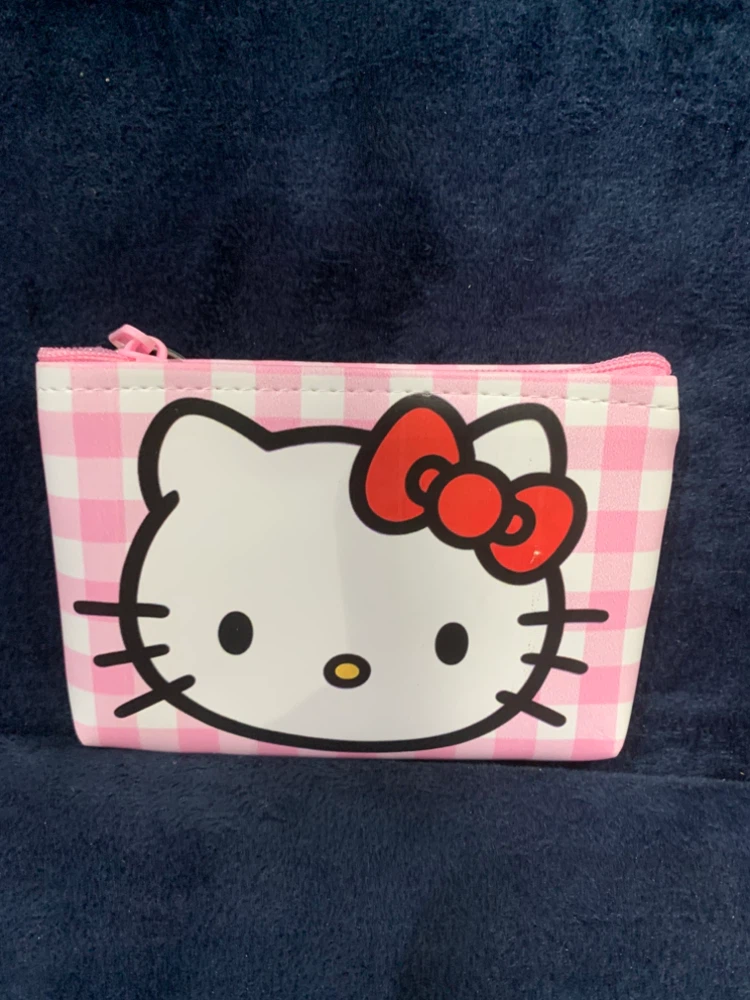 Hello Kitty Pink Gingham Zipper Pouch