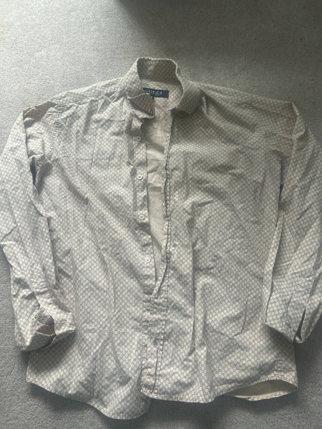 Gucci Monogram Long Sleeve Button-Up Shirt