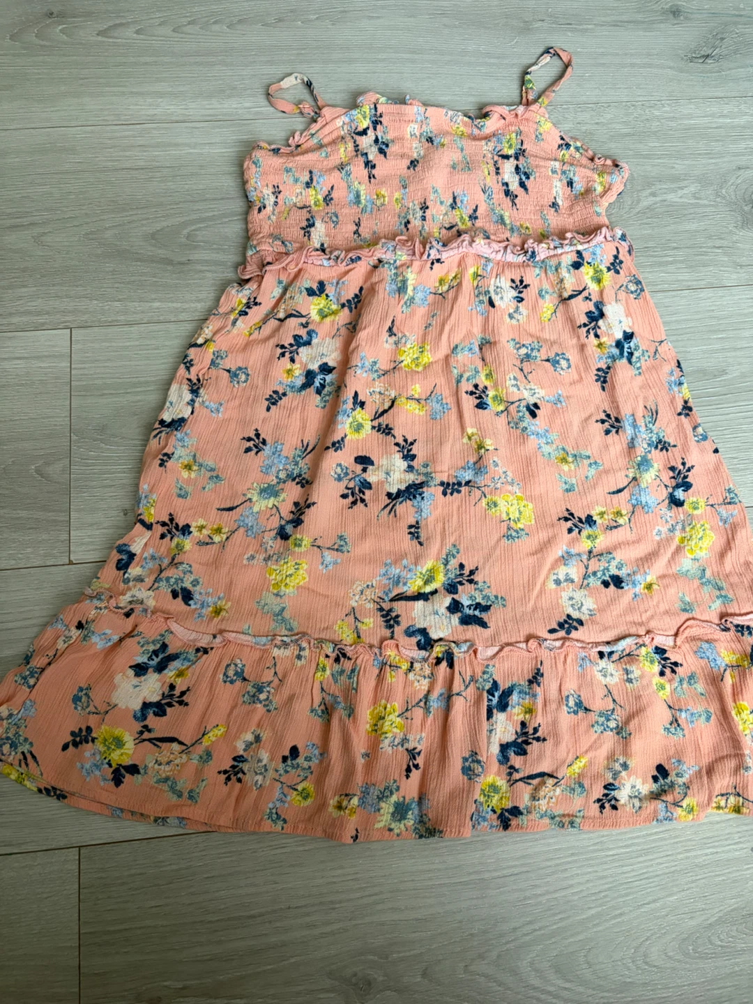 Girls Floral Smocked Dress