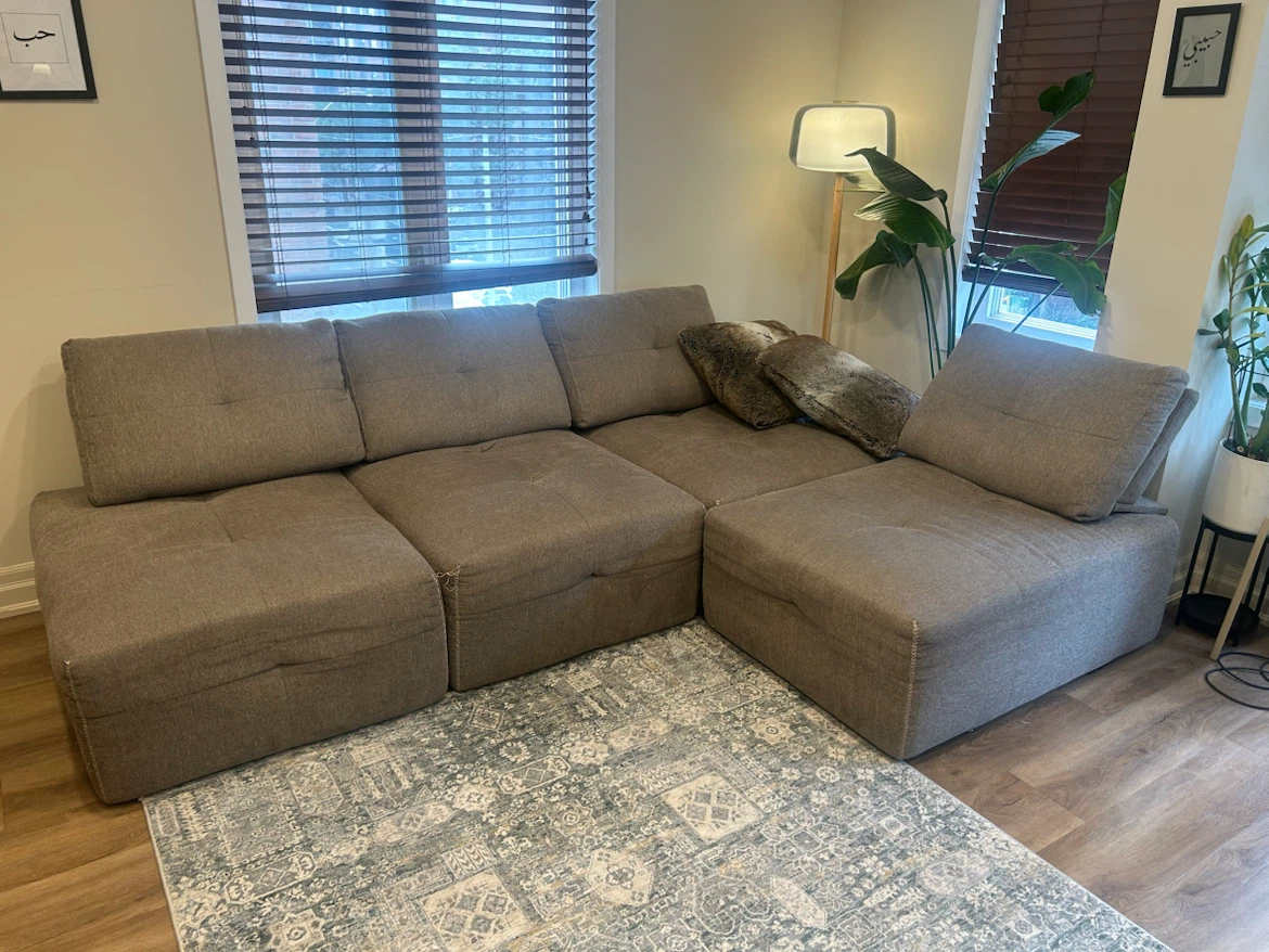 Couch / Sofa Set - Grey, modular/sectional