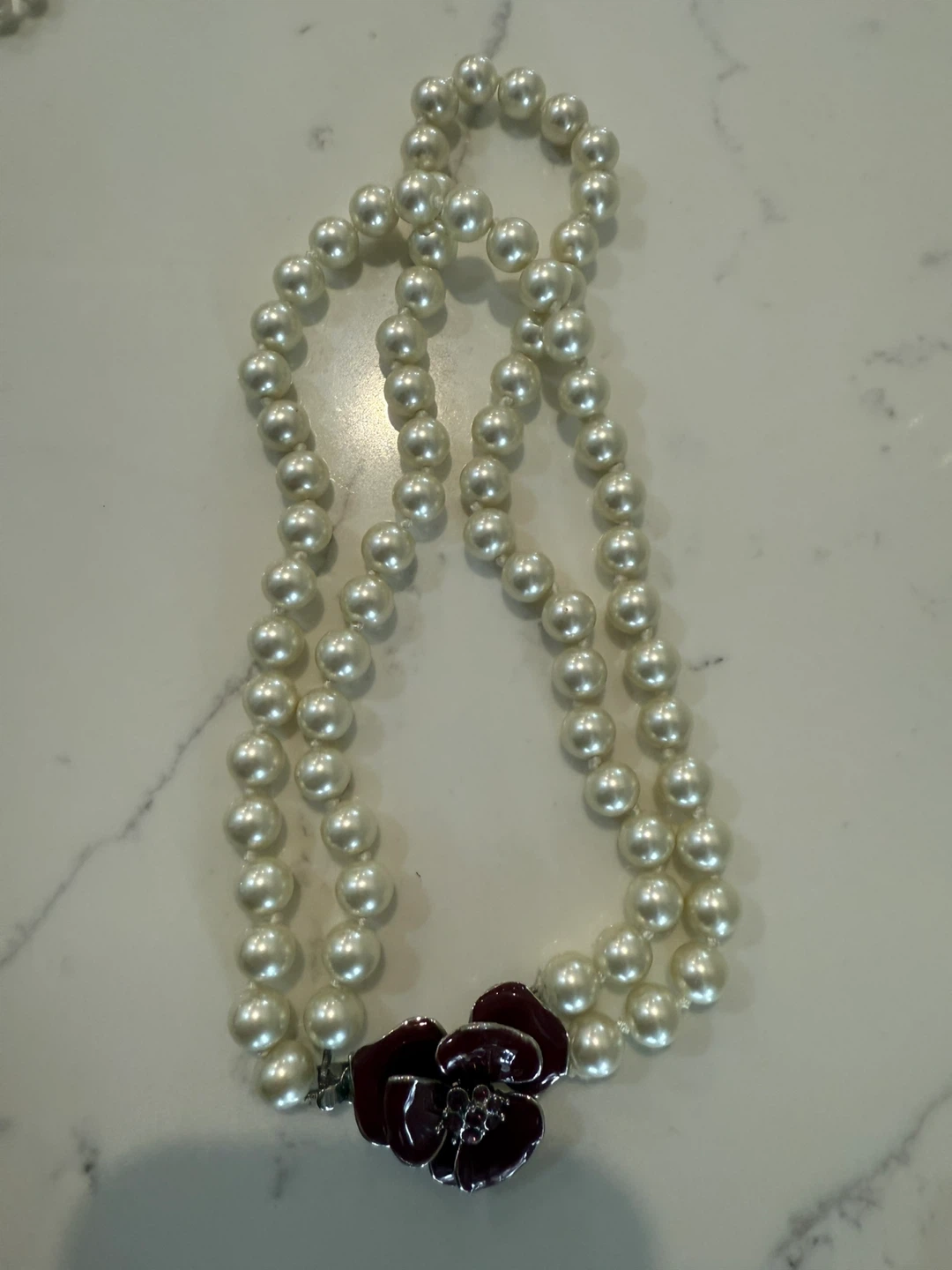Kate Spade Pearl Necklace with Flower Charm
