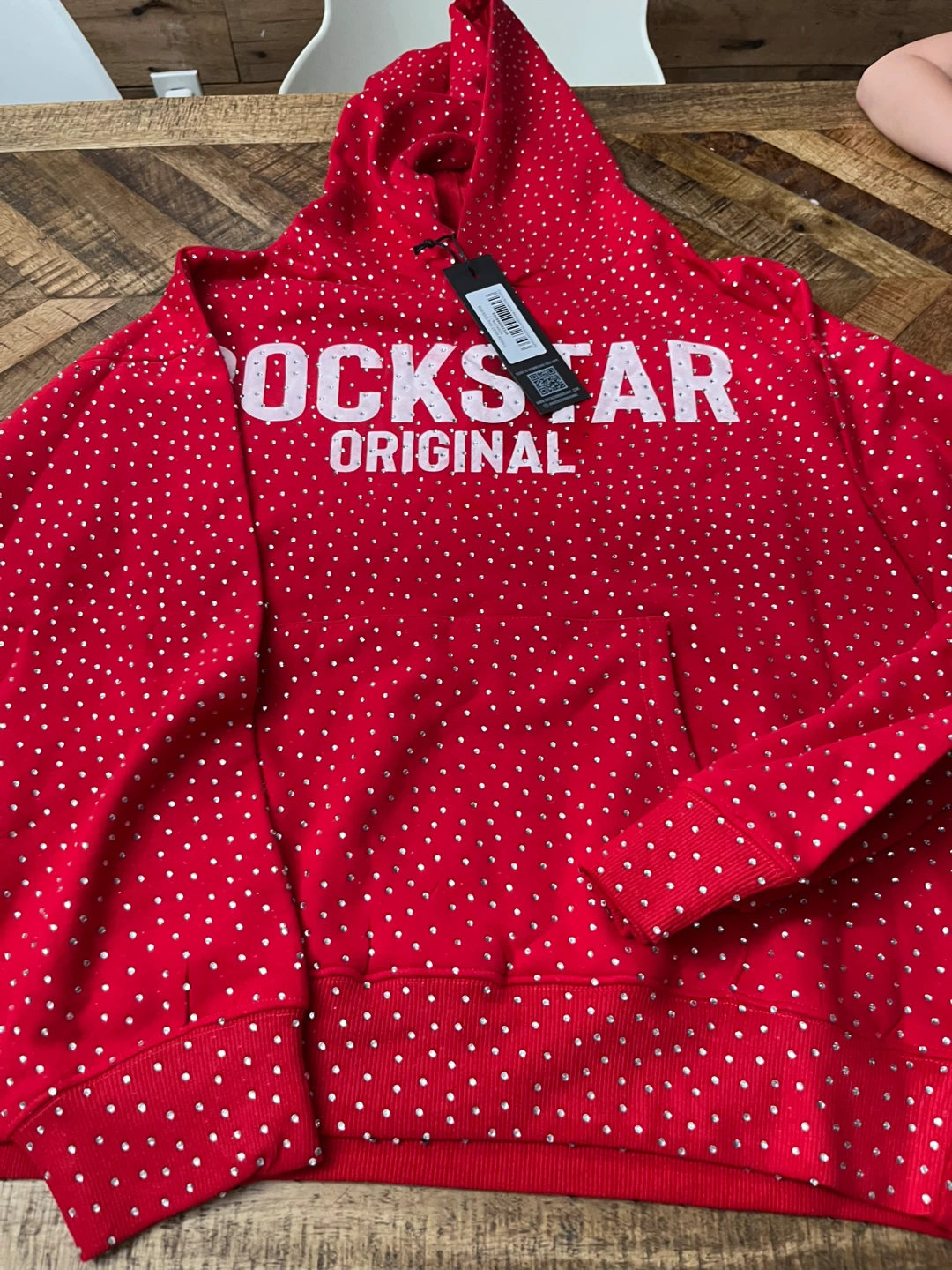 Rockstar Original Red Rhinestone Hoodie