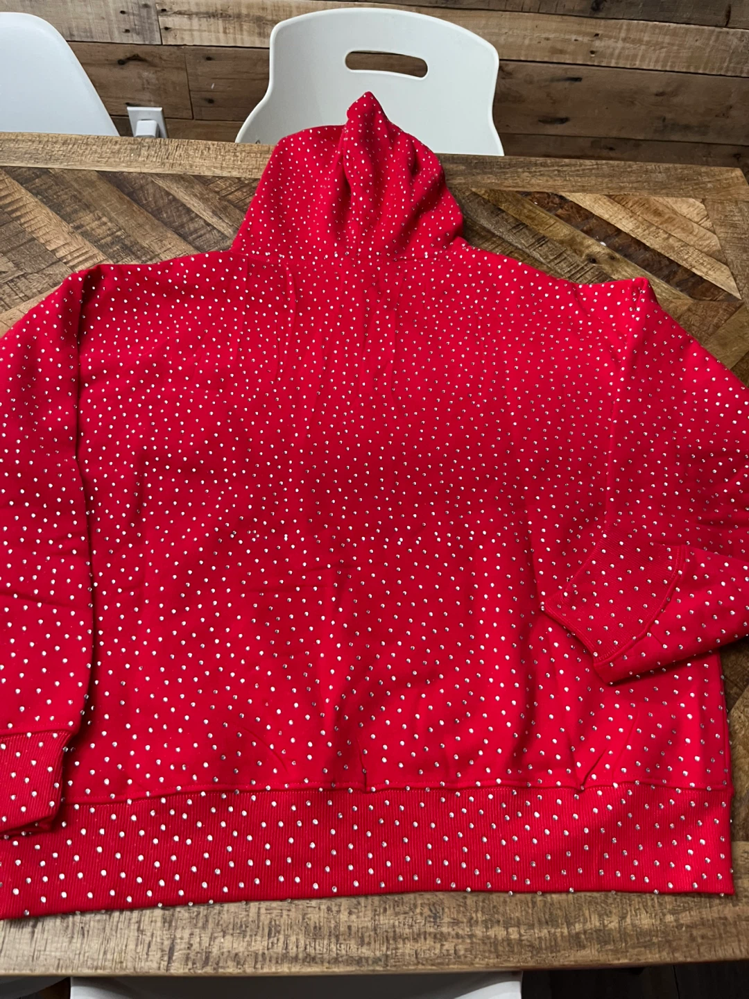 Rockstar Original Red Rhinestone Hoodie - photo 3