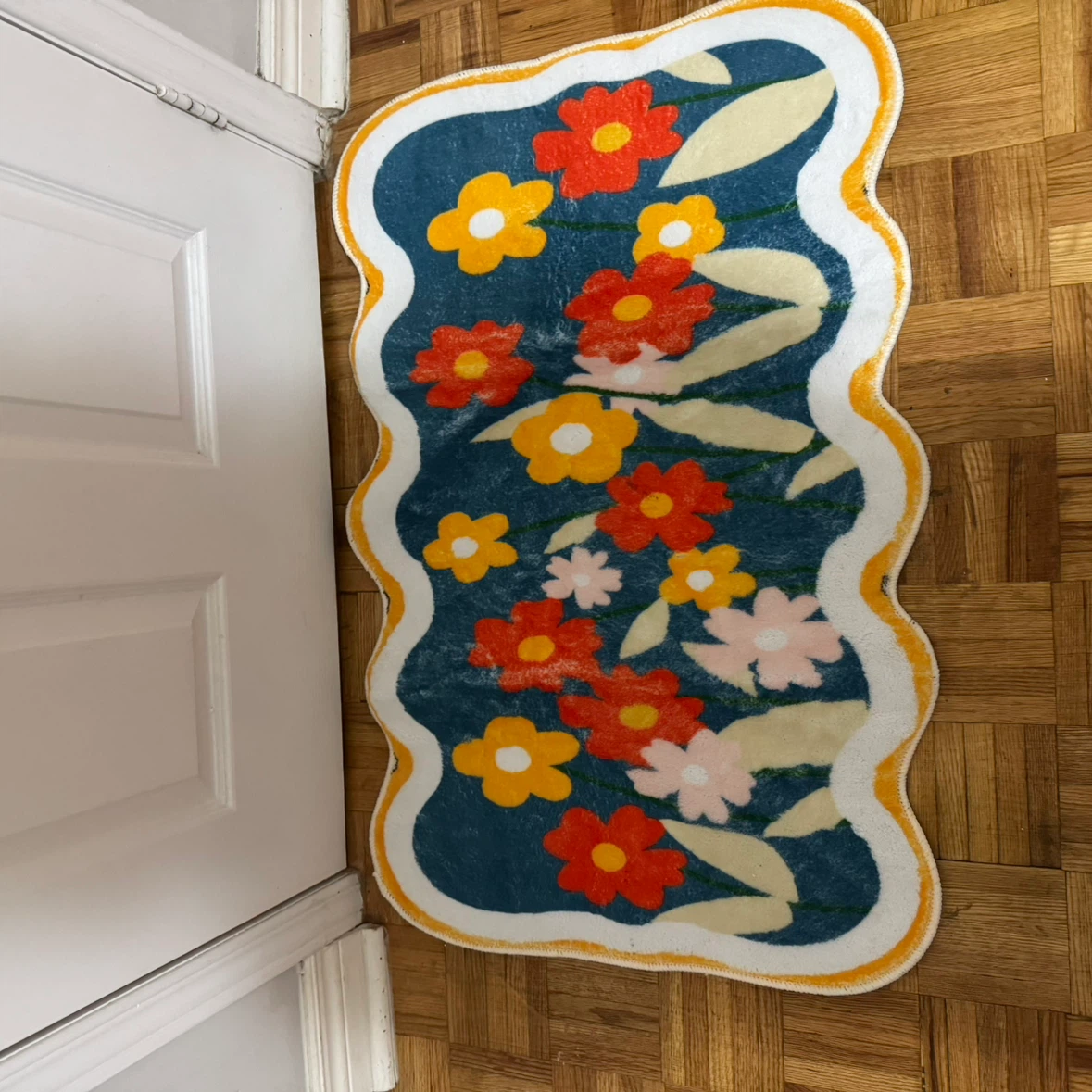 Floral pattern bathroom mat - photo 2