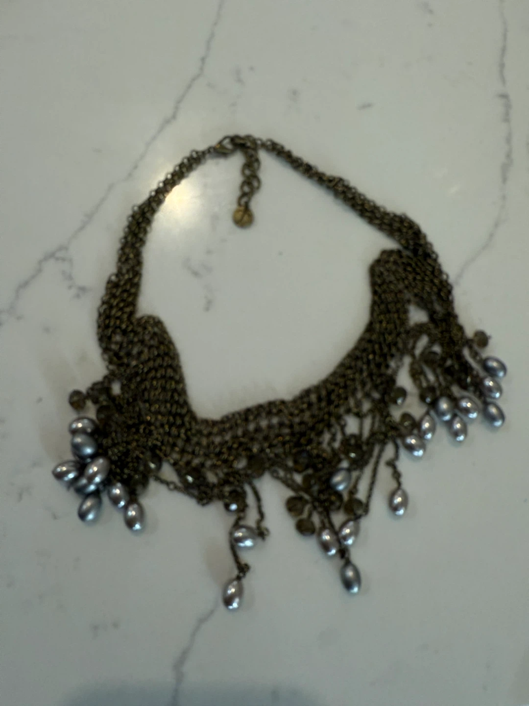 Statement Necklace with Faux Pearls
