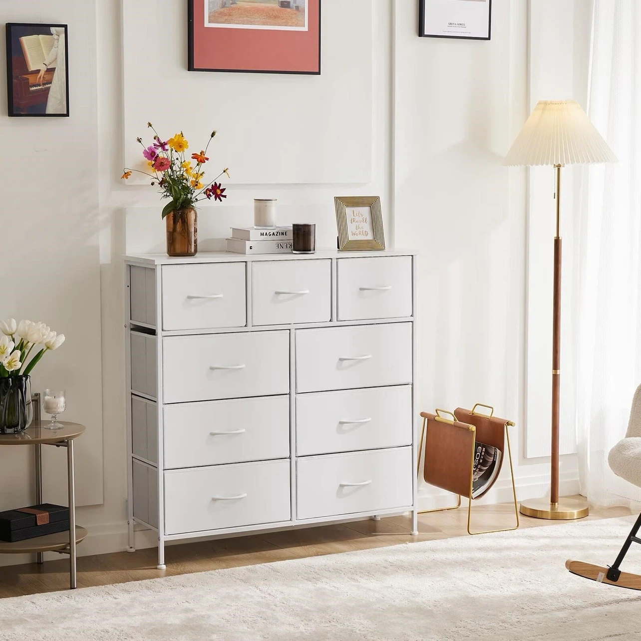 White 9-Drawer Dresser