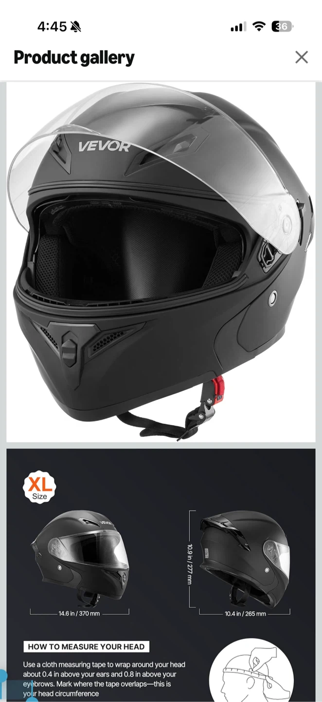 VEVOR Motorcycle Helmet -medium