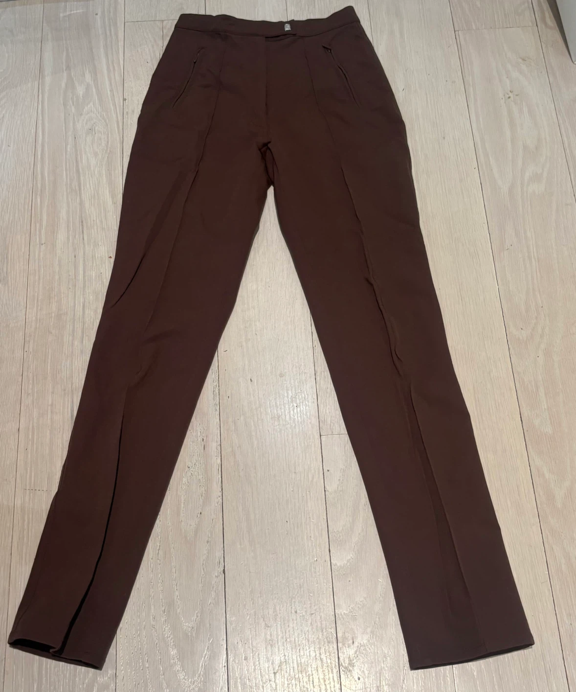 SPORTMAX Max Mara Brown Stretch Slim Straight Pants USA 6 Mint