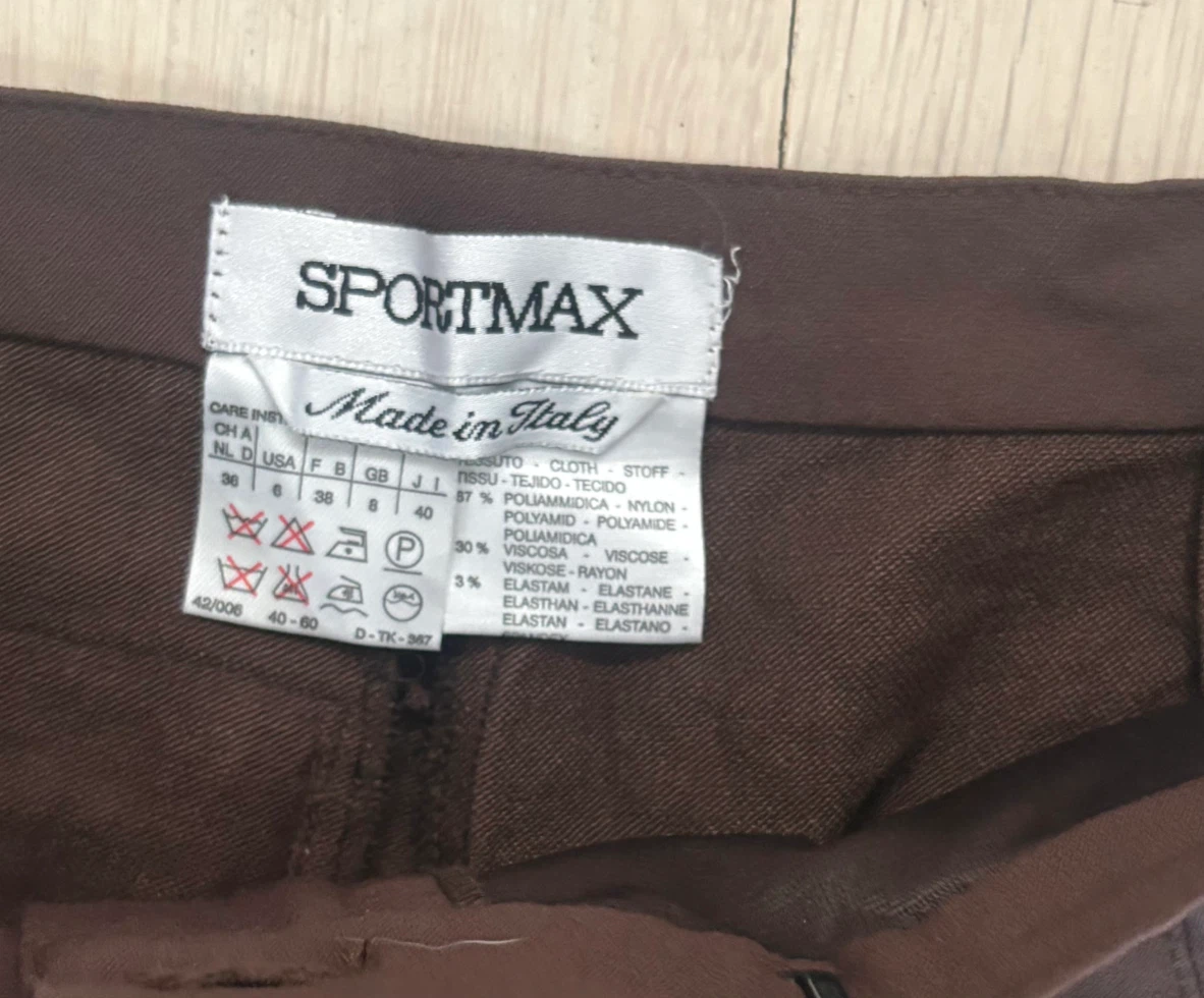 SPORTMAX Max Mara Brown Stretch Slim Straight Pants USA 6 Mint - photo 2