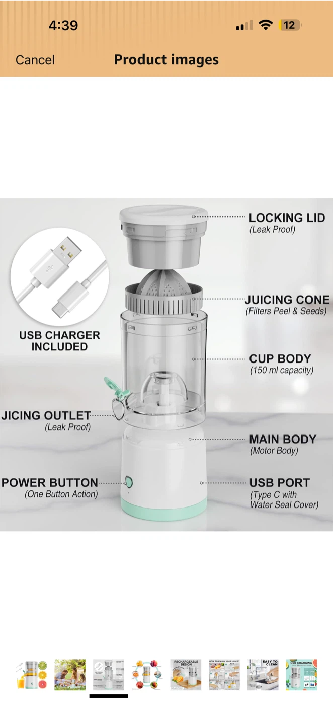 Portable Rechargeable Electric Juicer - photo 3