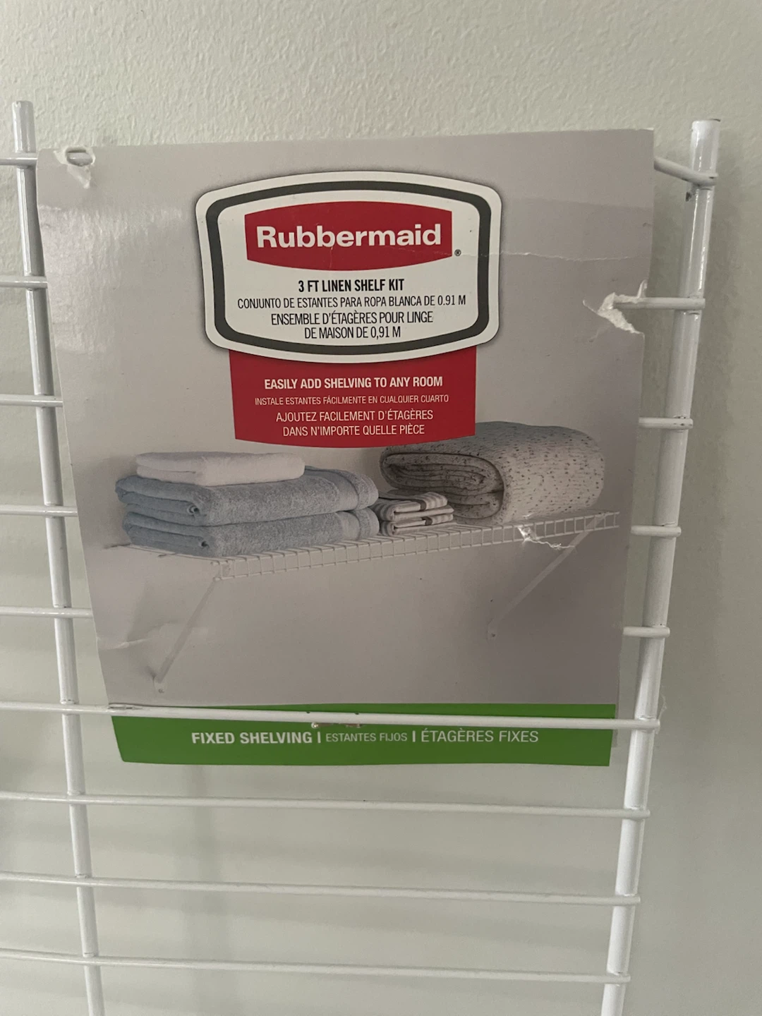 Rubbermaid 3 ft Linen Shelf Kit - photo 2