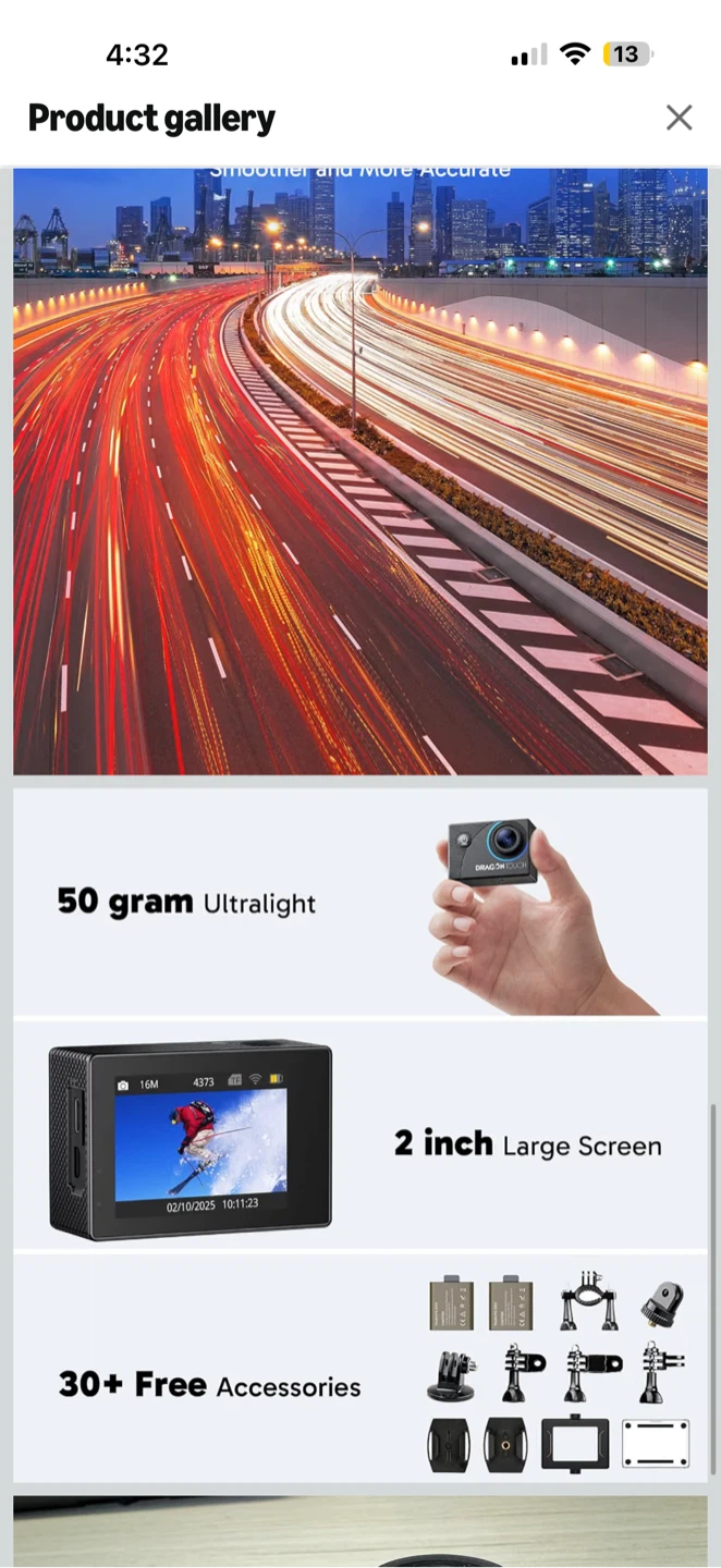 BNIB!!! Dragon Touch Vision 3 4K Action Camera - photo 3