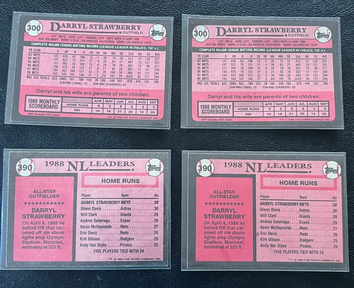 Darryl Strawberry Baseball Cards Lot of 4 - photo 2