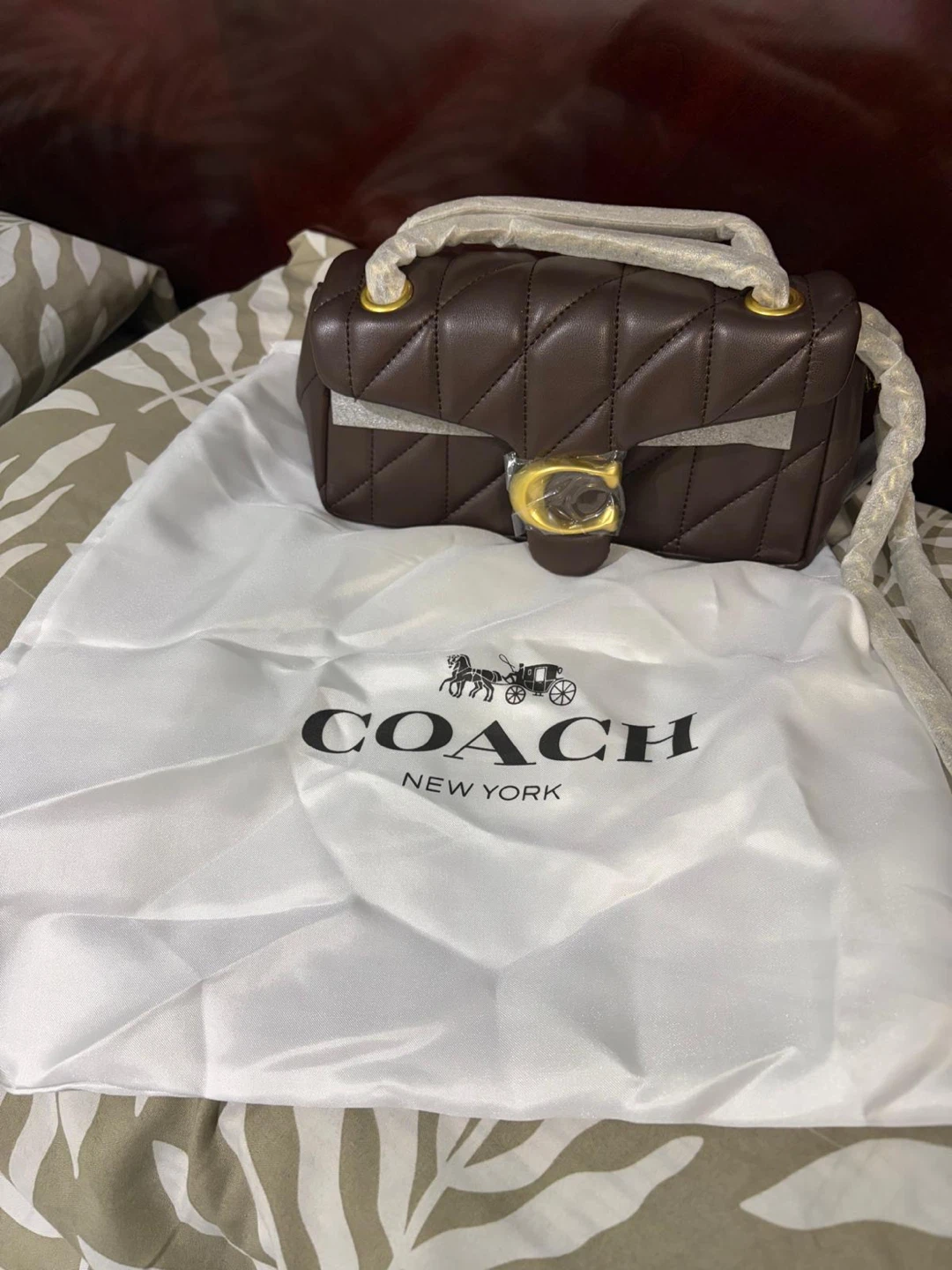 Coach Quilted Shoulder Bag - Dark Brown