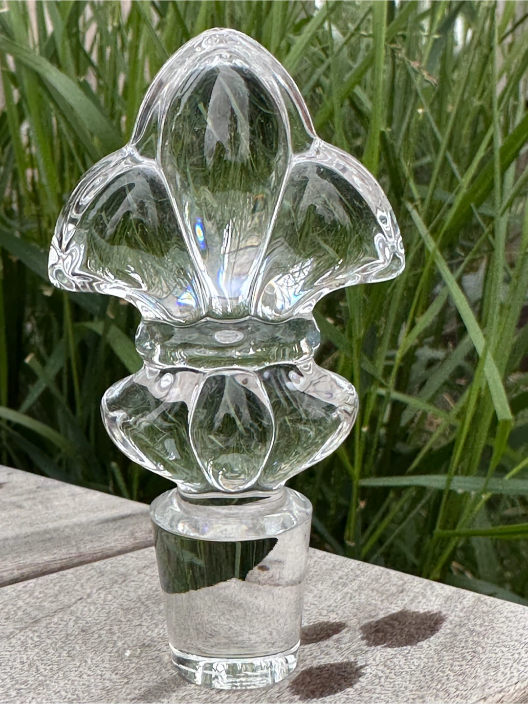 Clear Glass Fleur-de-Lis Decanter Stopper