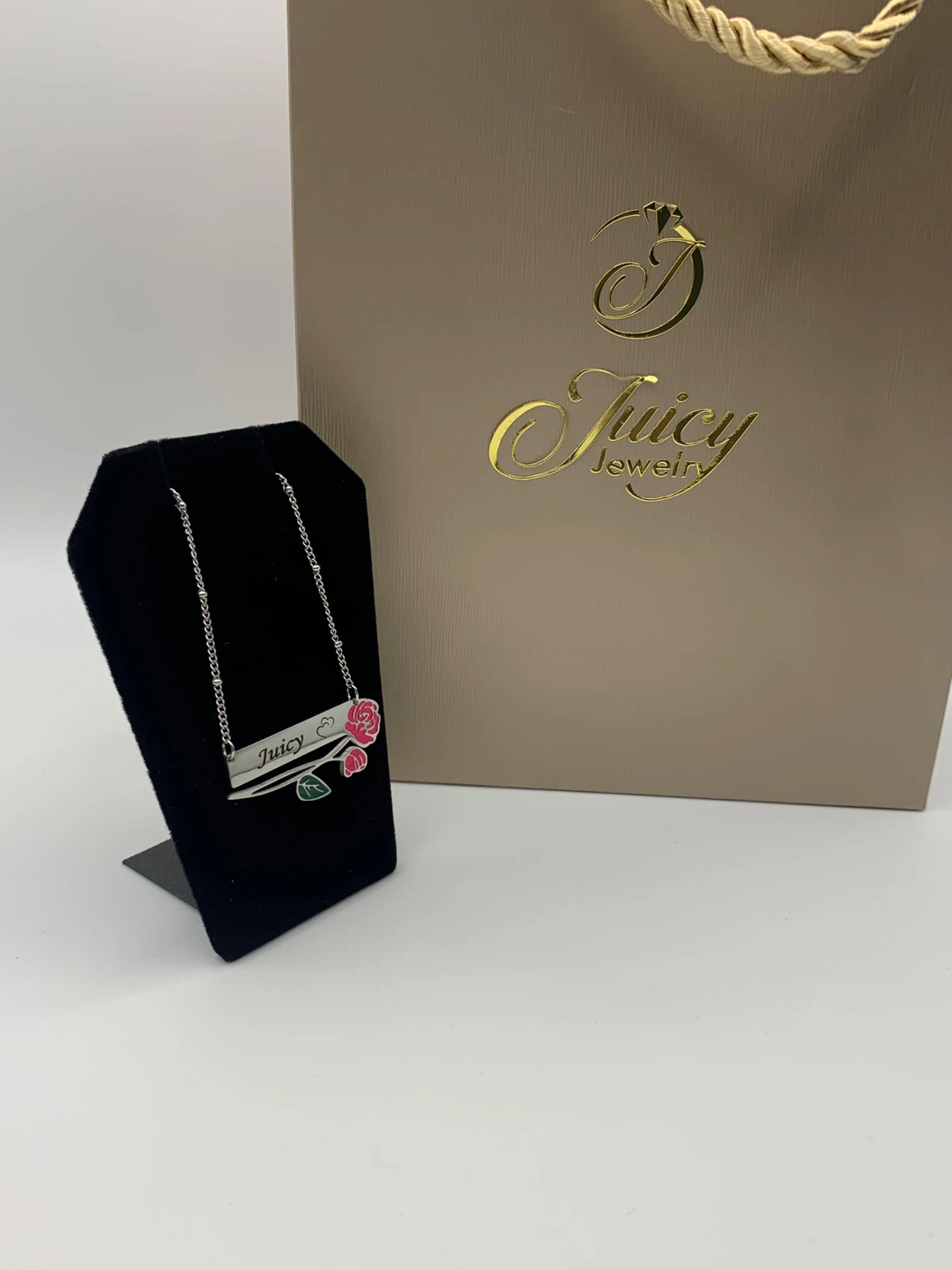 Custom Women necklace Rose Nameplate free gift box - photo 5