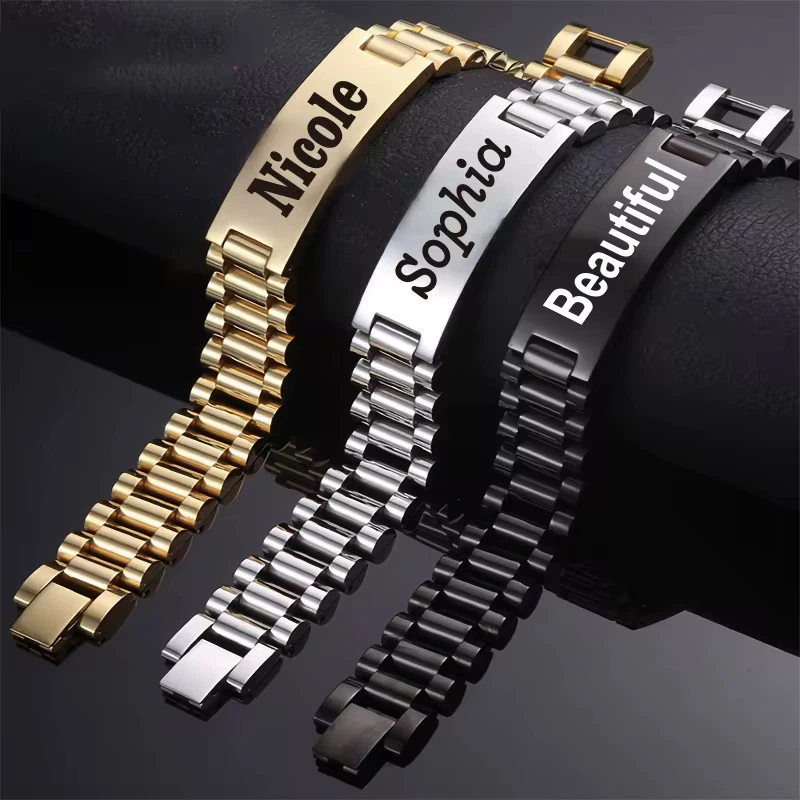 Stainless Steel ID men Bracelet - Customizable - photo 2