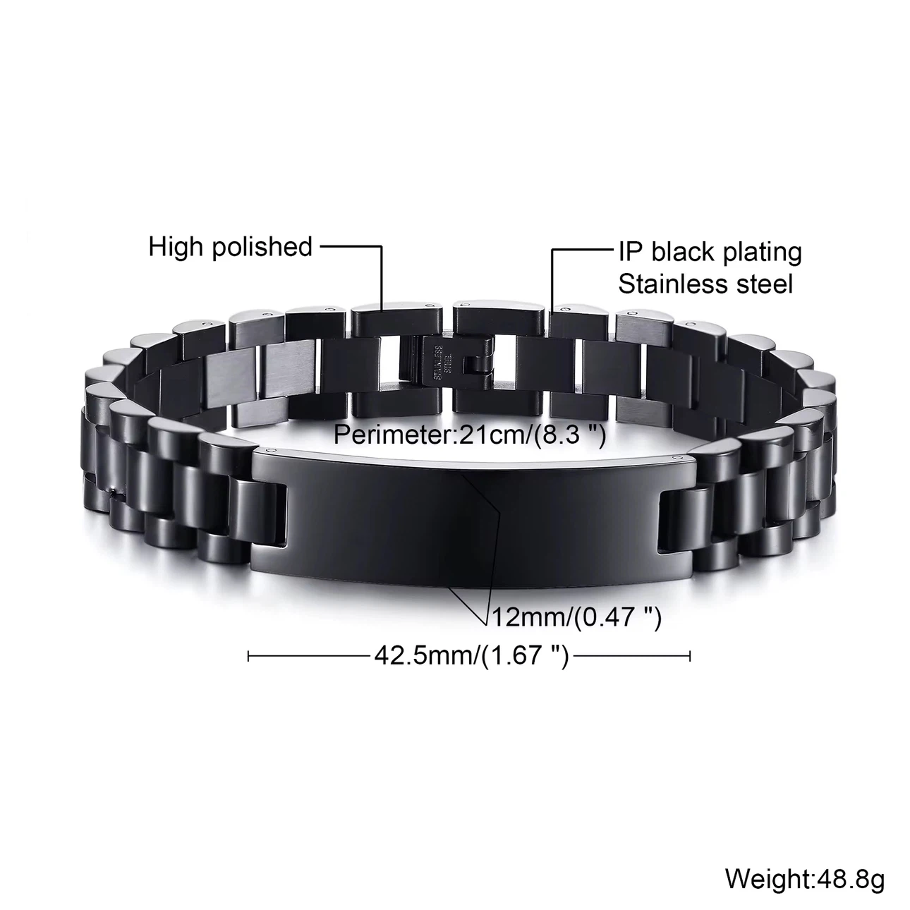 Stainless Steel ID men Bracelet - Customizable - photo 4