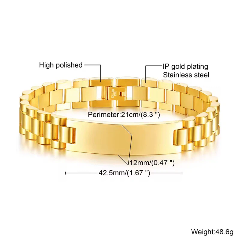 Stainless Steel ID men Bracelet - Customizable - photo 5