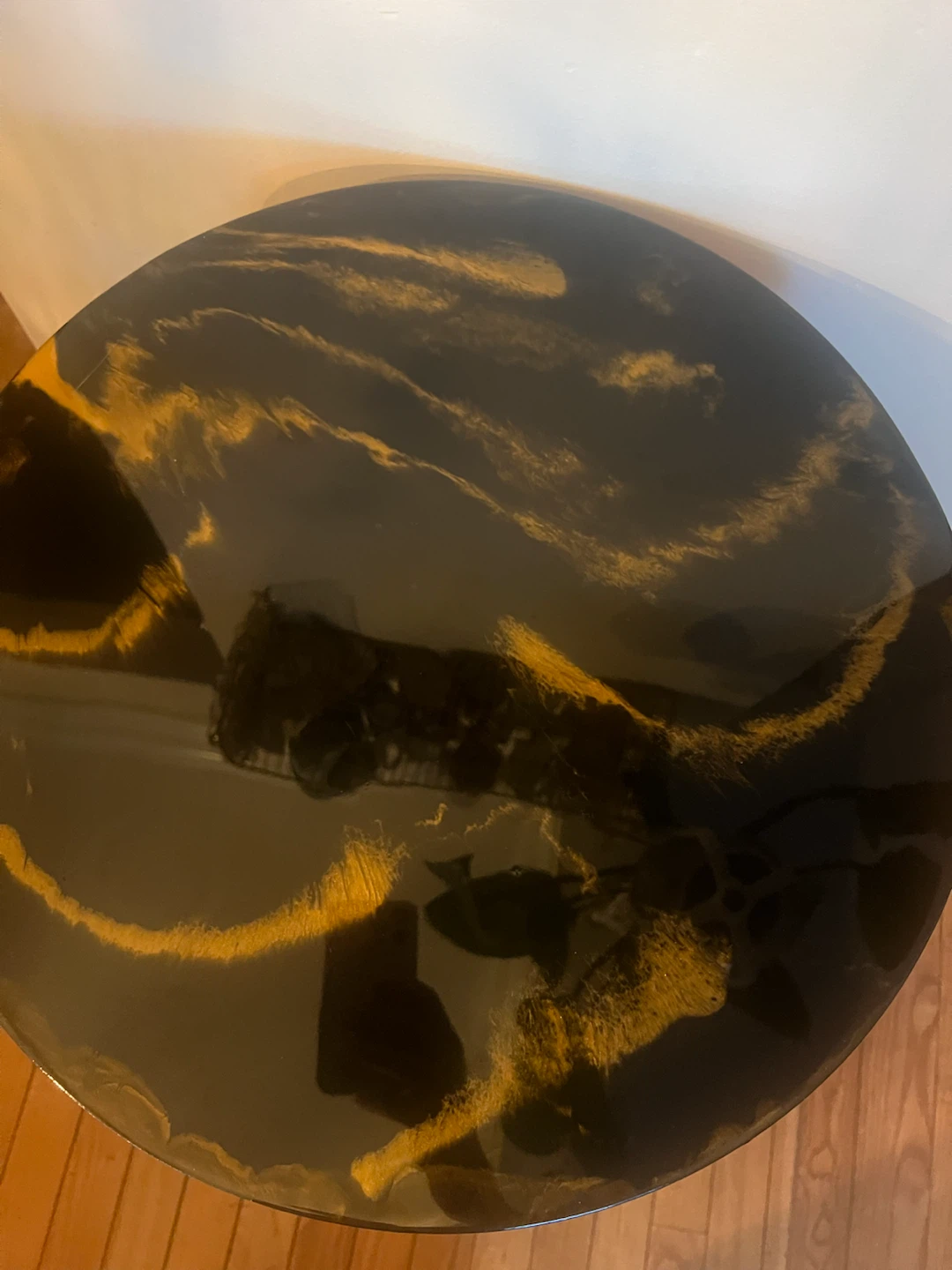 Round Black and Gold Side Table - photo 4