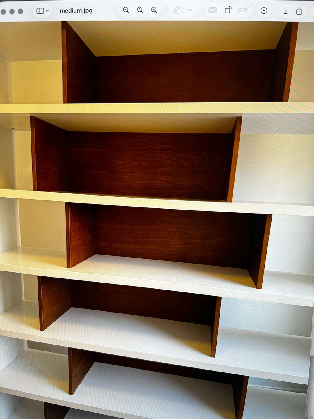 Modern White and Wood Grain Bookshelf - photo 2