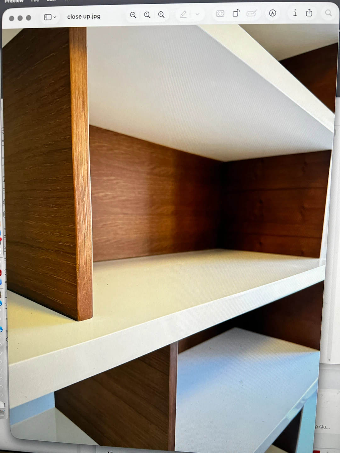 Modern White and Wood Grain Bookshelf - photo 3