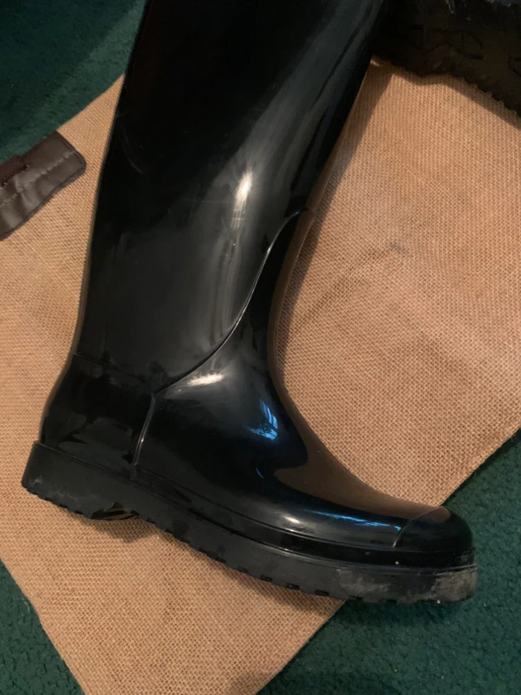 Black Rubber Rain Boots Size 36 - photo 3
