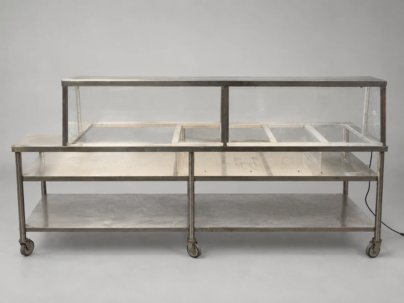 Large Stainless Steel Serving Display Table with Light - photo 2