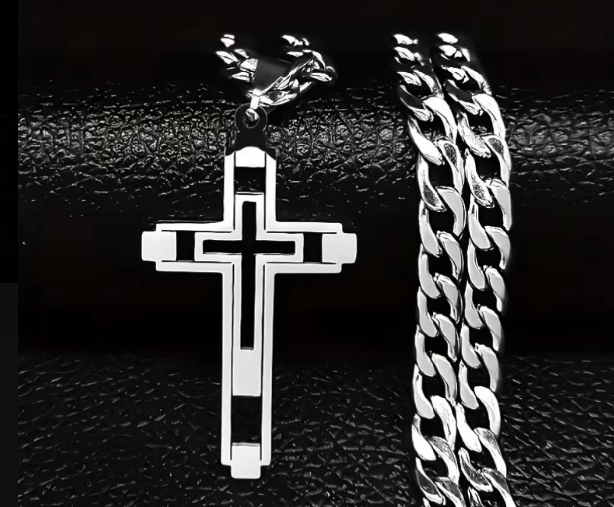 New Stainless Steel Cross Pendant Necklace