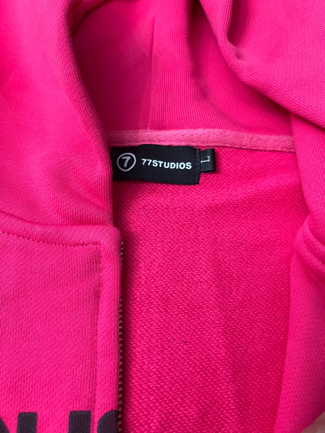 77Studios Hot Pink Rhinestone Zip-Up Hoodie - photo 4