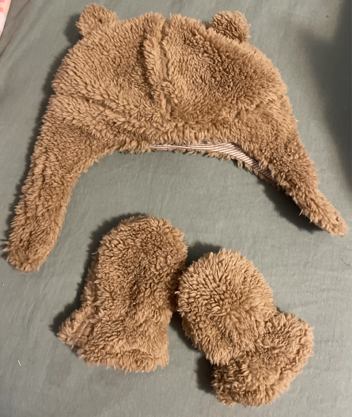 Winter wear Bear Ear Hat and Mittens Set