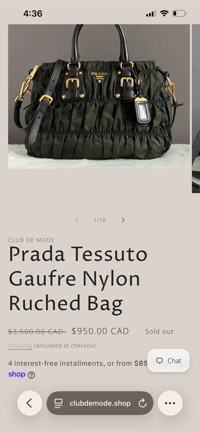 Prada Ruched Nylon Satchel with Gold Hardware - photo 4