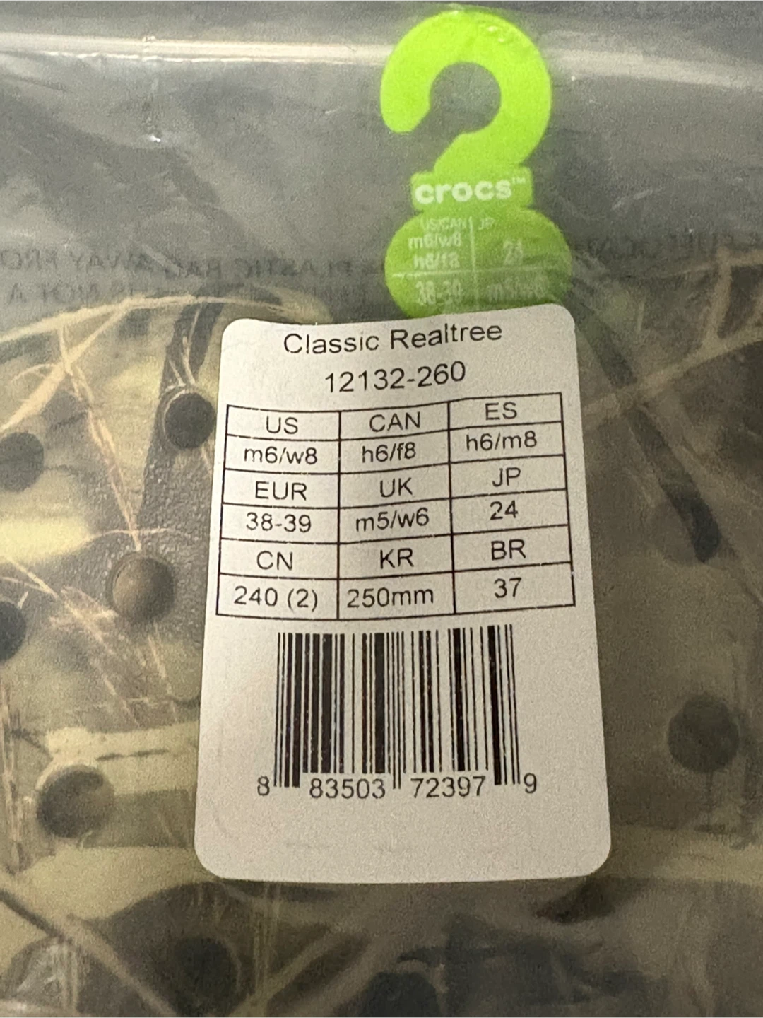 Crocs Classic Realtree Clogs Size M6/W8 - photo 2