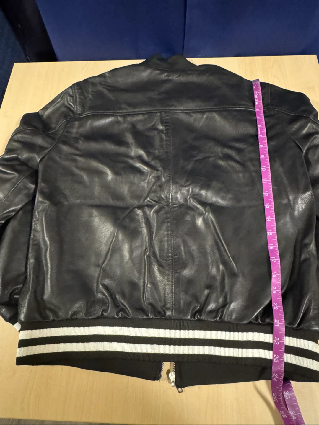 Real Leather Black Bomber Jacket - photo 2