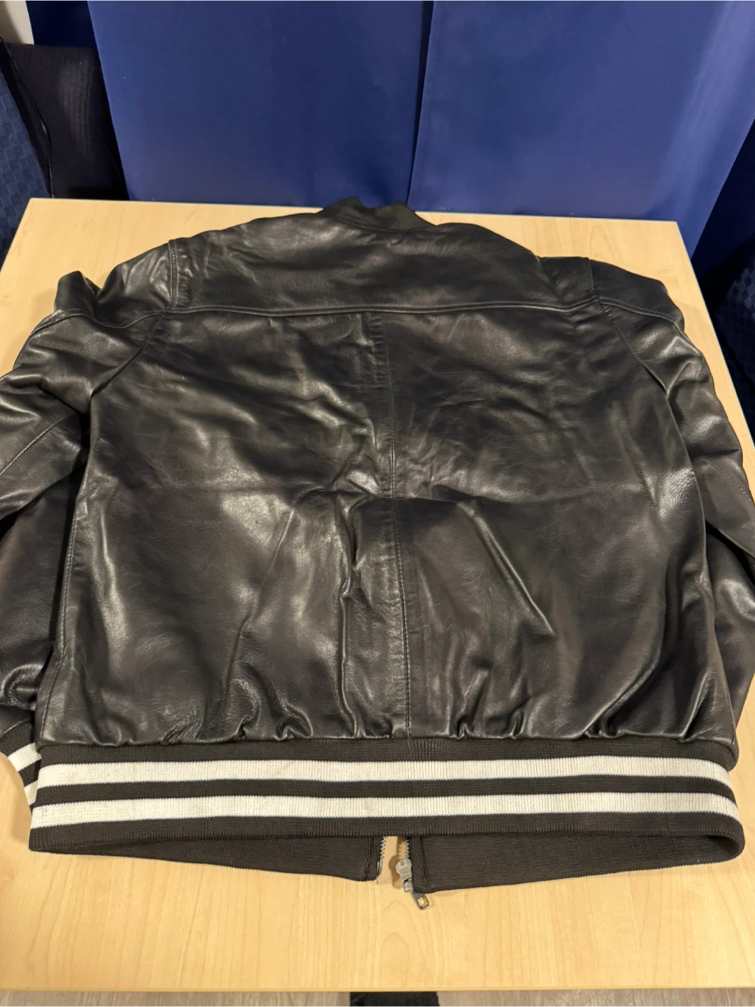 Real Leather Black Bomber Jacket - photo 4