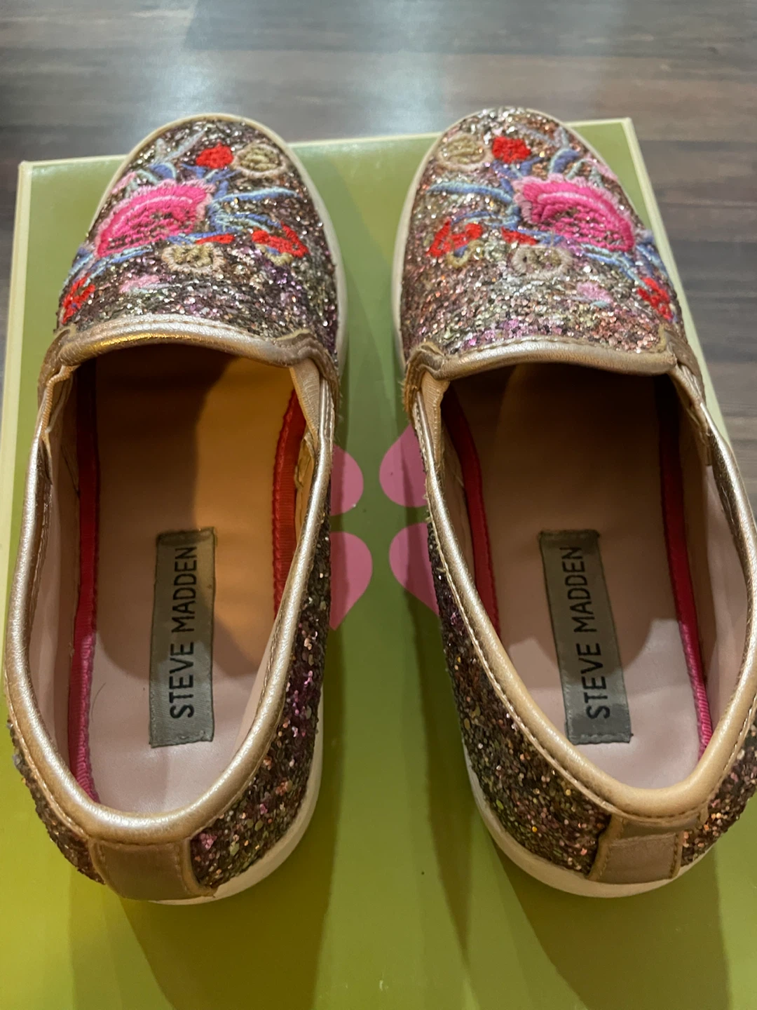 Steve Madden Floral Glitter Slip-on Shoes