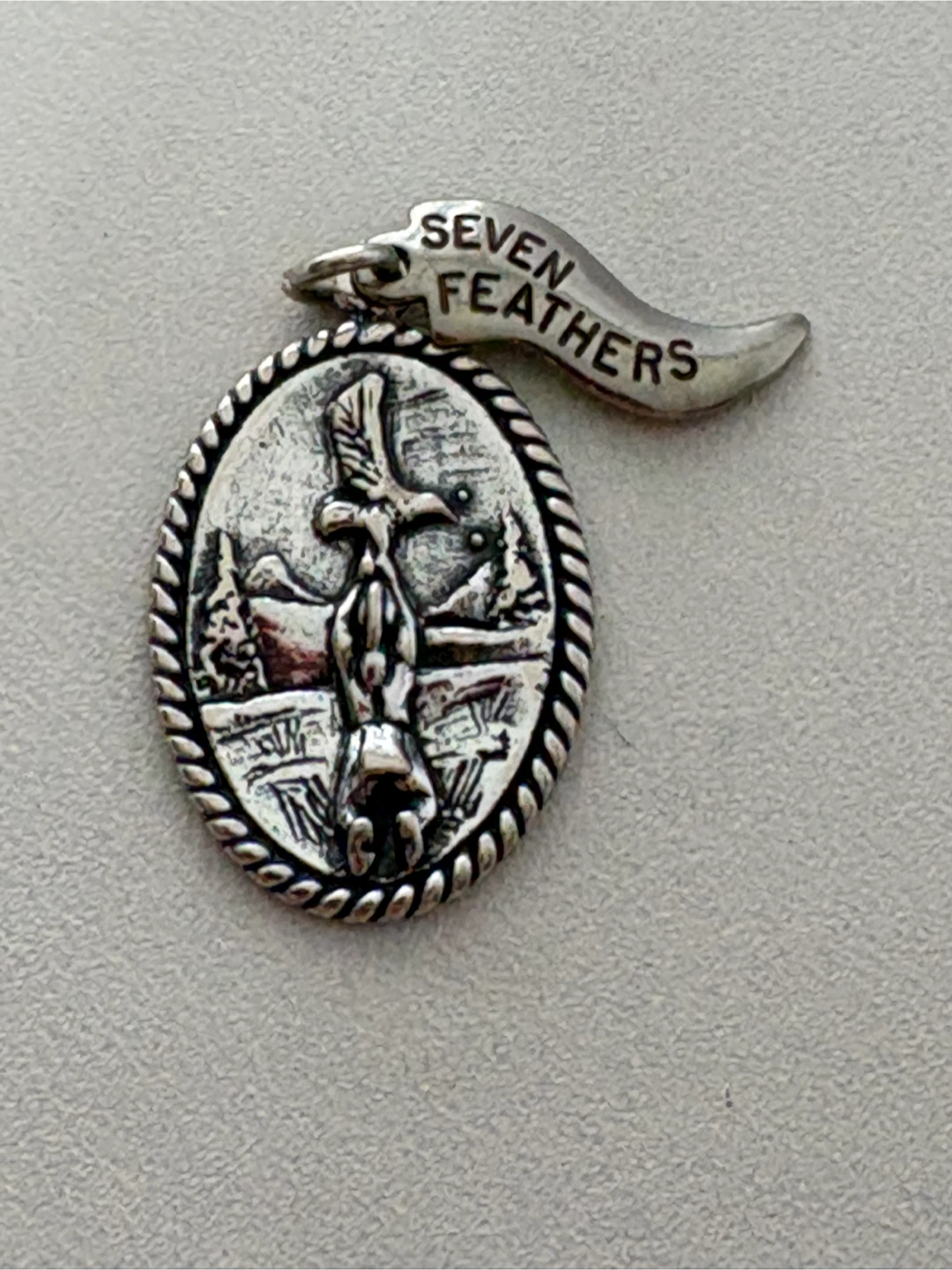 Seven Feathers Sterling Silver Pendant