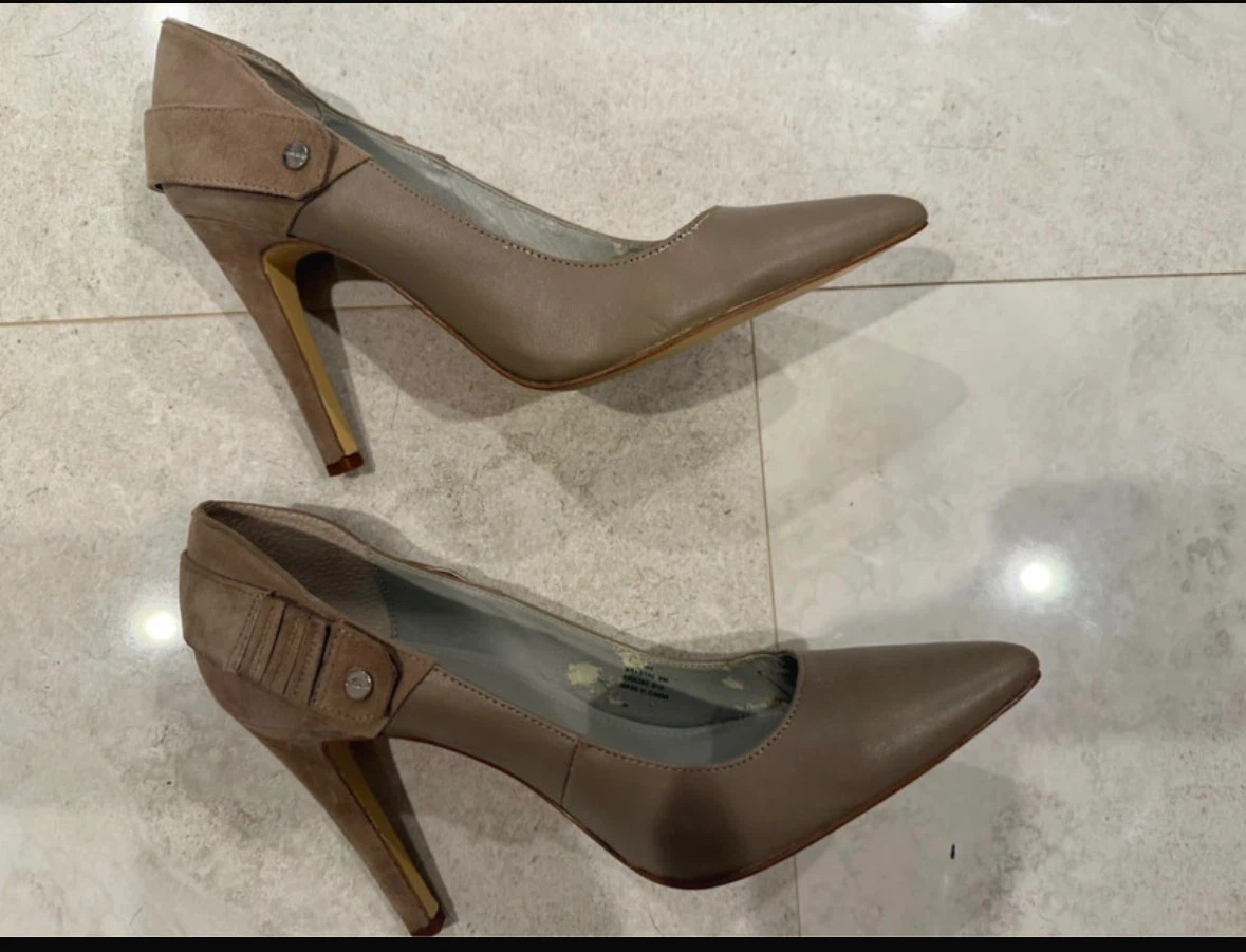 Calvin Klein Taupe Pointed-Toe Heels (Fits Size 8) - photo 2
