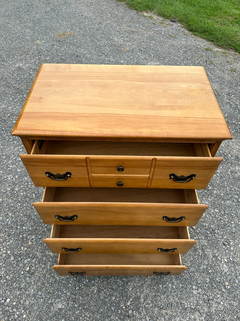Vintage Marius Ouellet Solid Birch Highboy Dresser (CAN DELIVER) - photo 5