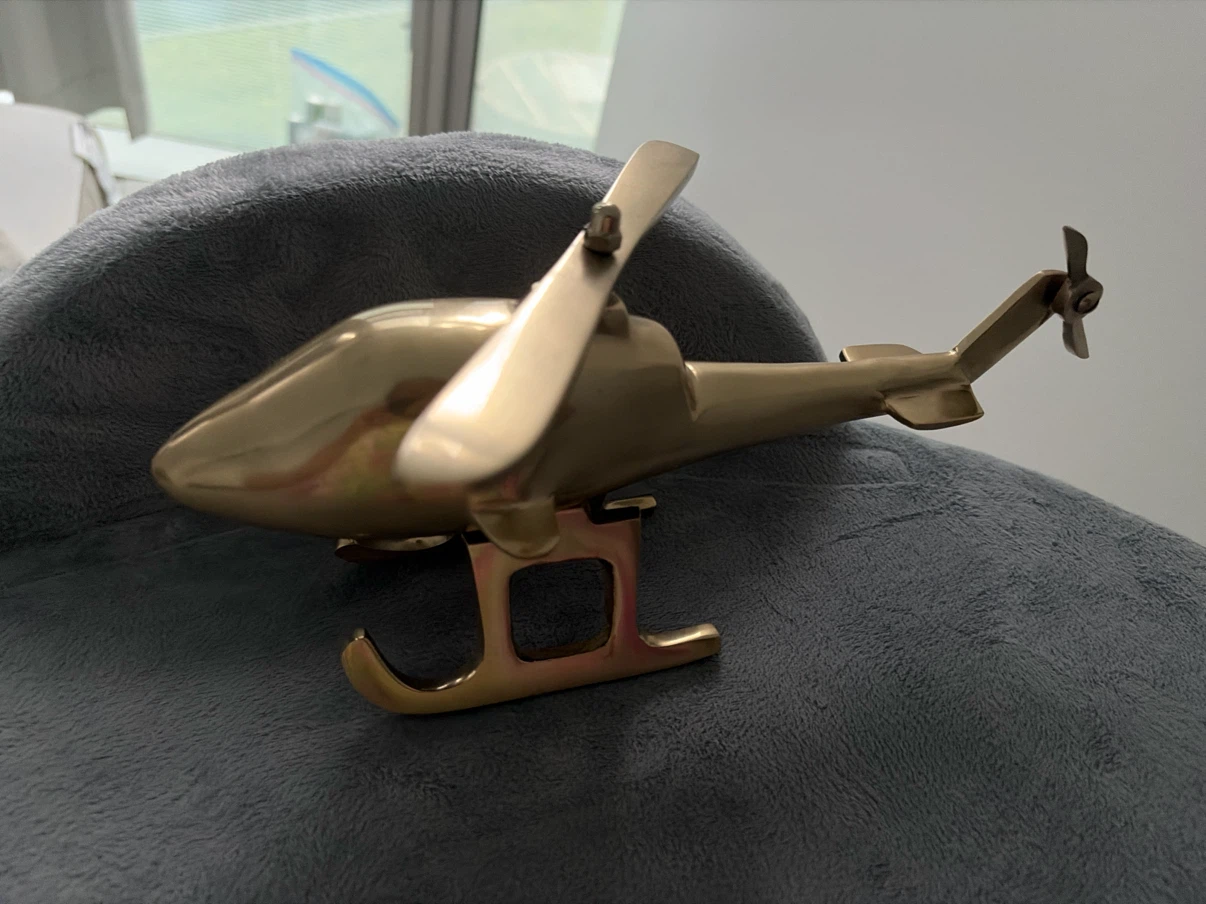 Brass Helicopter Decor