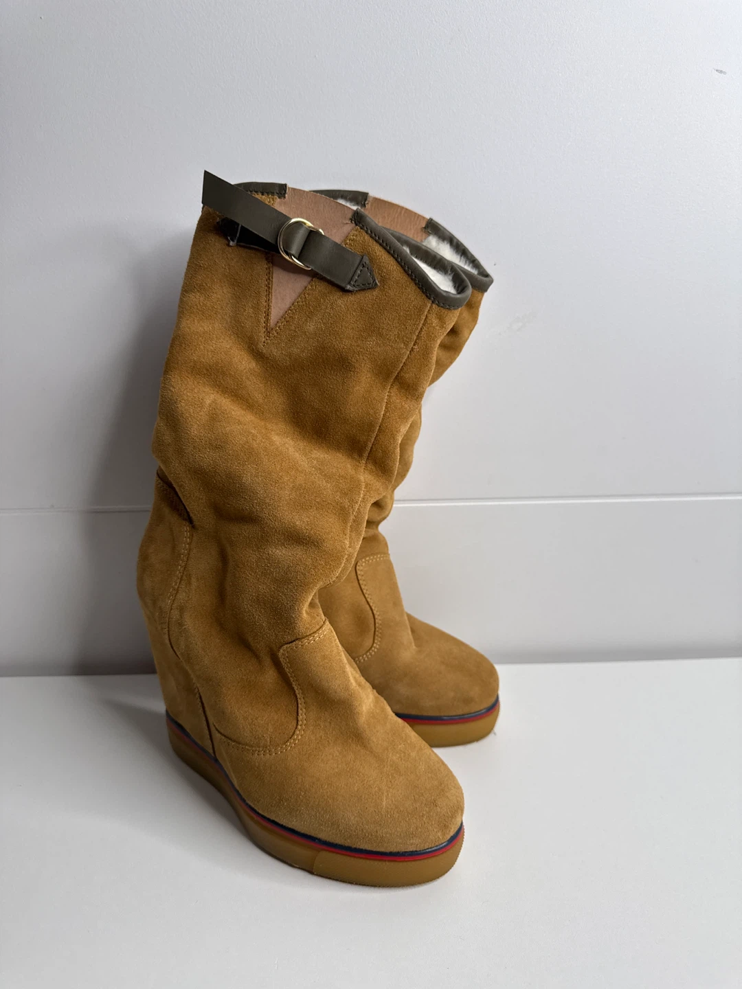 Rare Tommy Hilfiger Collection Runway Wedge Hiking Boots