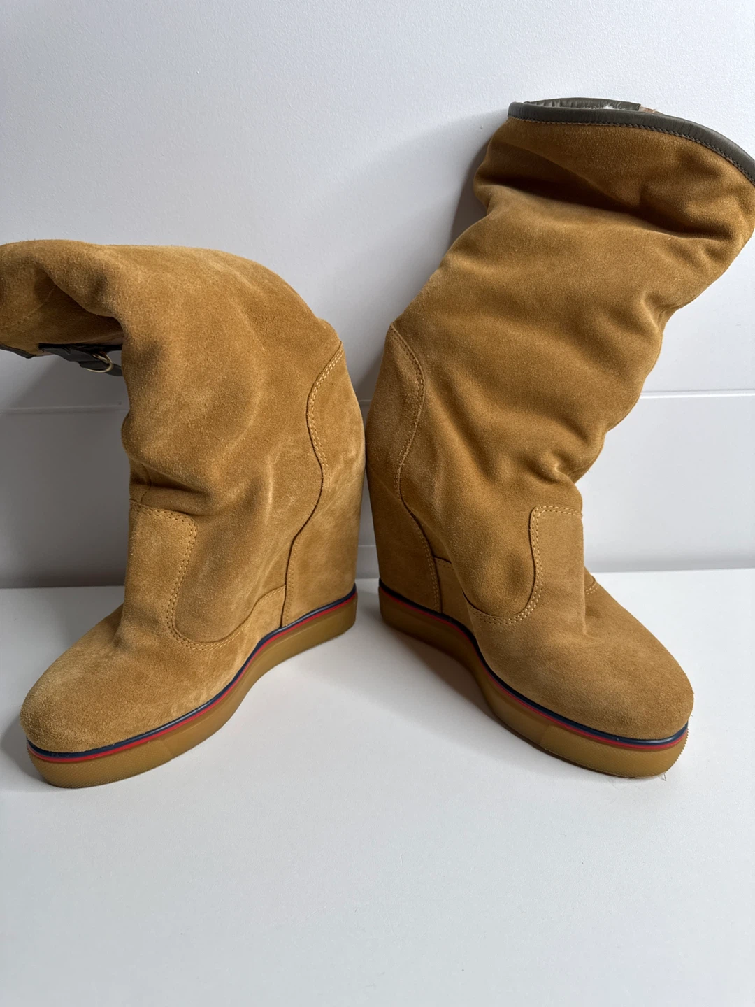 Rare Tommy Hilfiger Collection Runway Wedge Hiking Boots - photo 3