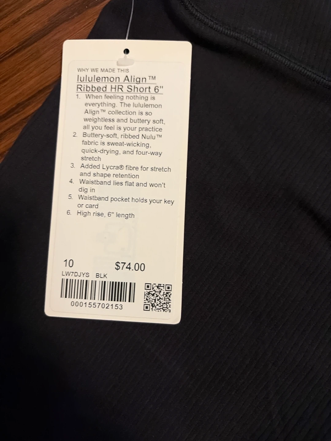Lululemon Align Ribbed HR Short 6 inch Black - photo 4