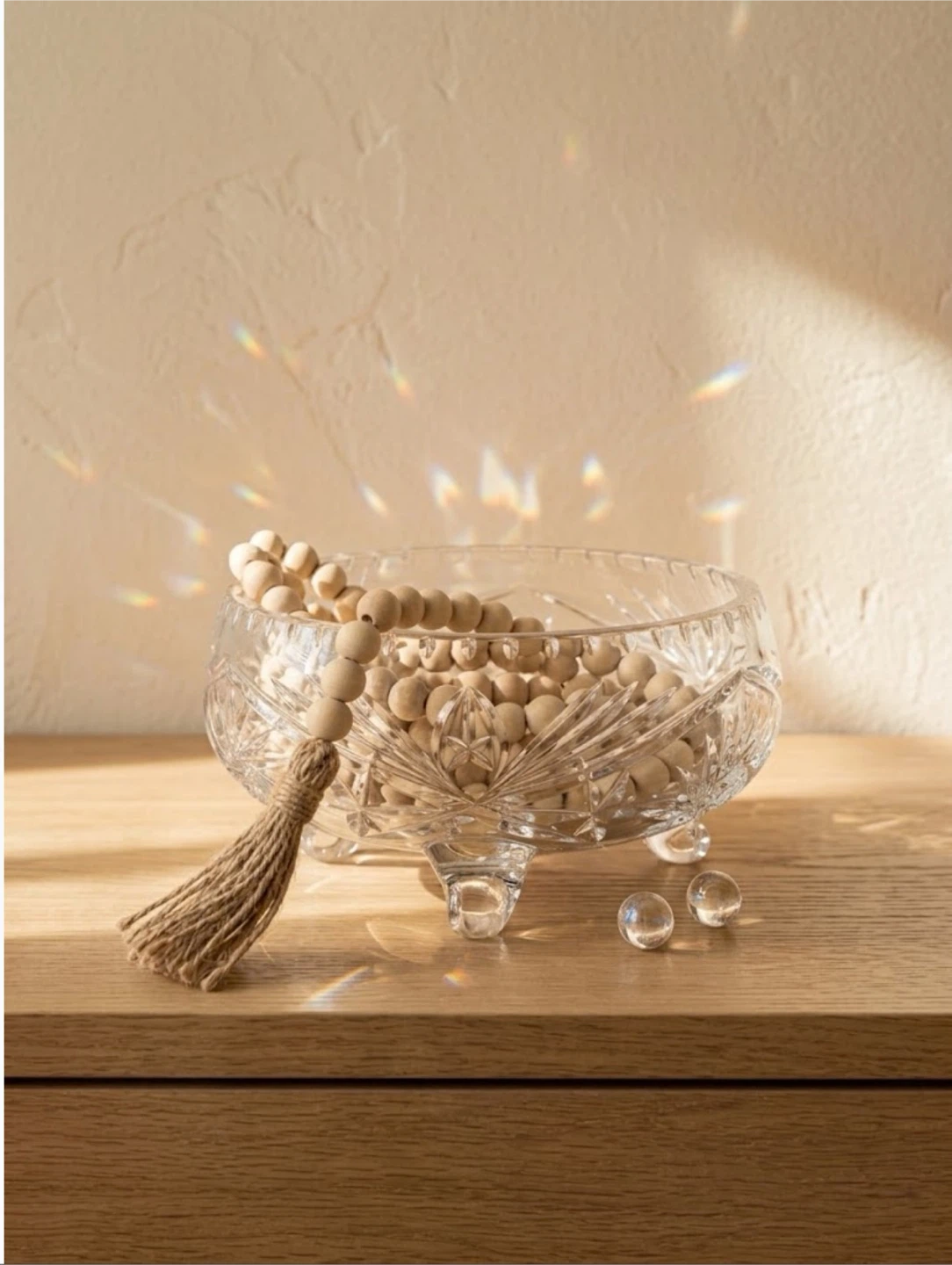 Gorgeous Vintage 3-Footed Cut Crystal Bowl Decor