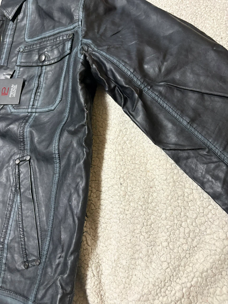 Premium Lounge Weathered Look Pu Leather Men’s Jacket - photo 3