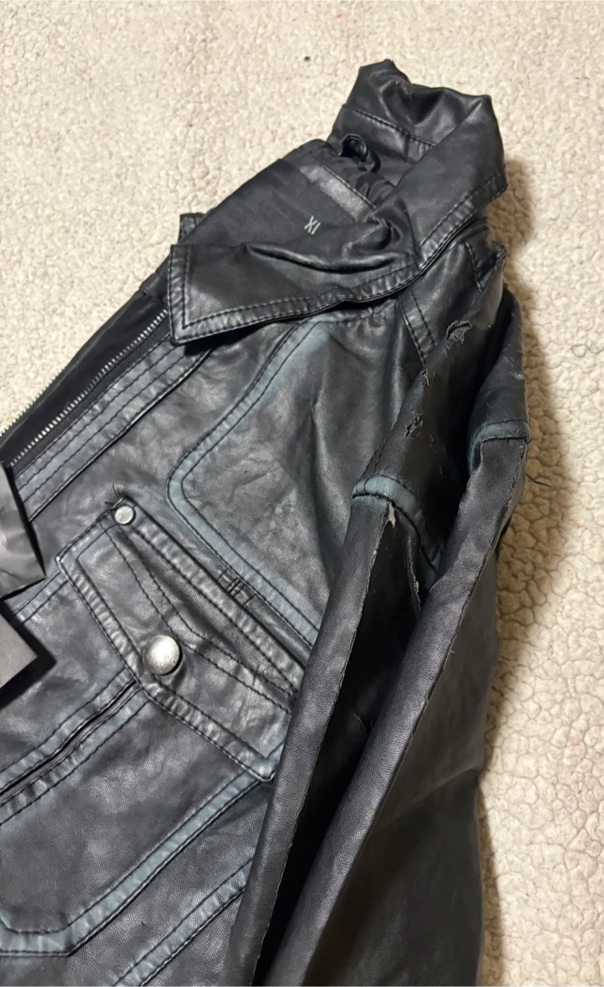 Premium Lounge Weathered Look Pu Leather Men’s Jacket - photo 4