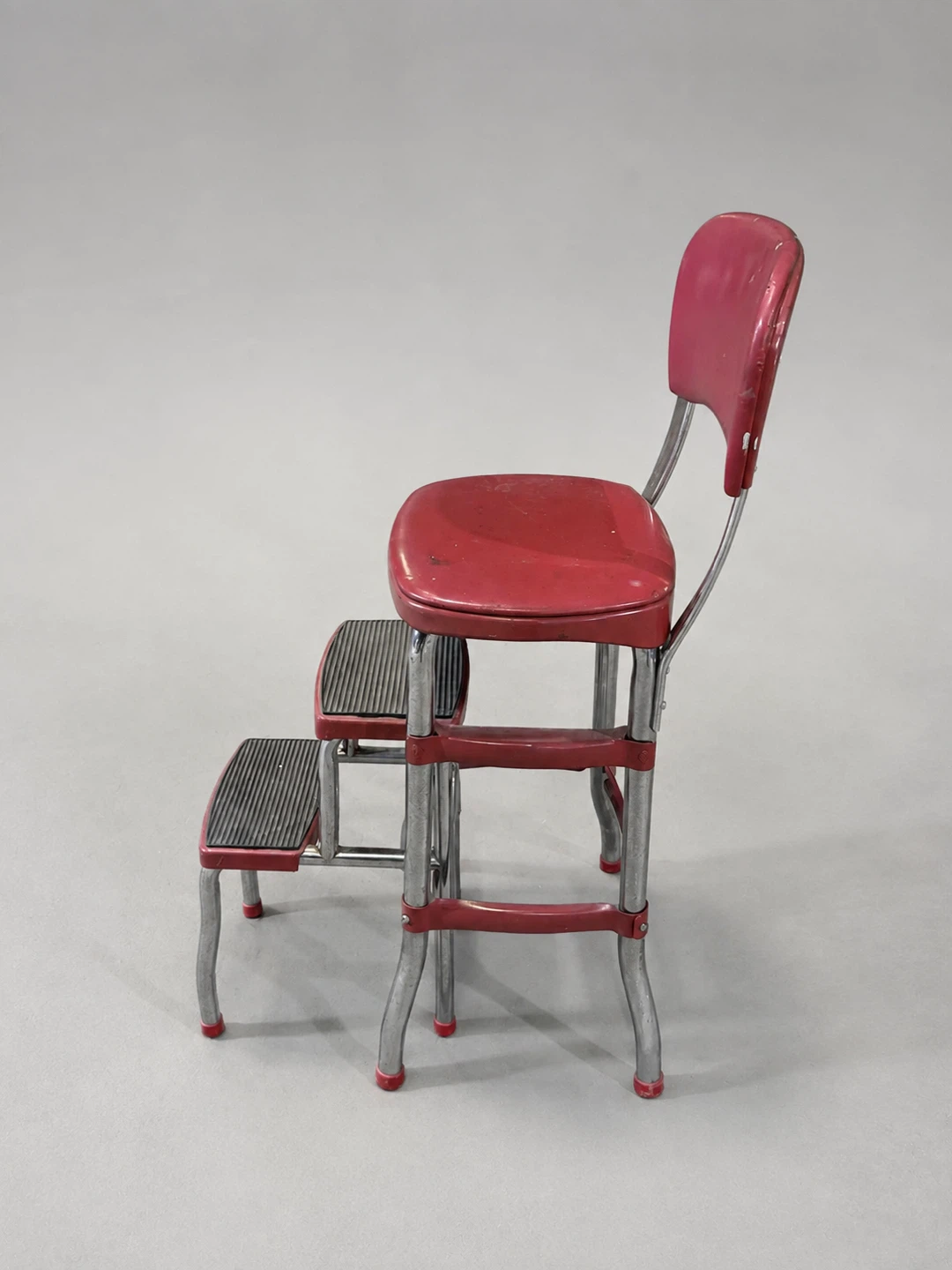 Vintage COSCO Red Kitchen Chair with Pull-Out Steps