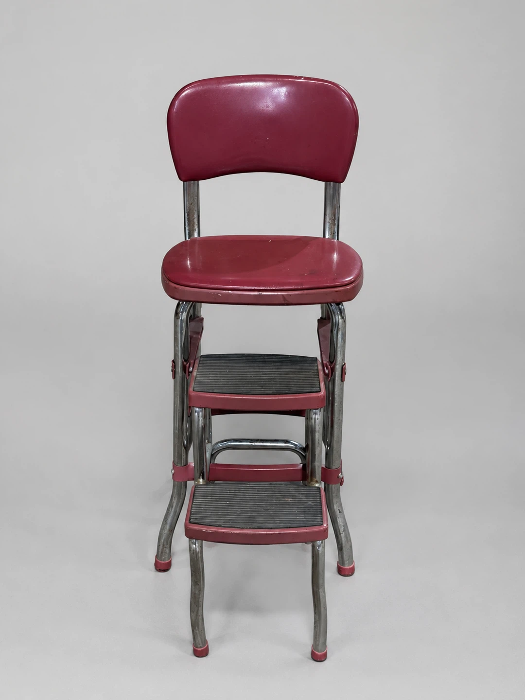 Vintage COSCO Red Kitchen Chair with Pull-Out Steps - photo 2